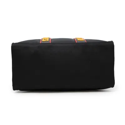 Pre-owned Fendi Black Khaki Nylon Leather Tote Bag () In Multi