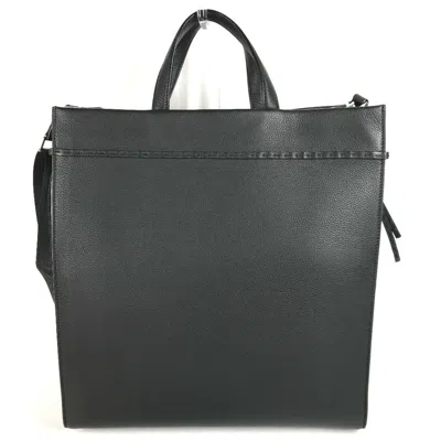 Pre-owned Fendi Black Leather Shoulder Bag Tote Bag ()