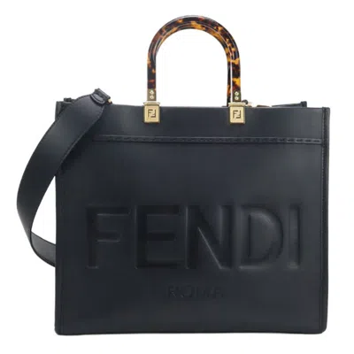 Pre-owned Fendi Black Leather Tote Bag ()