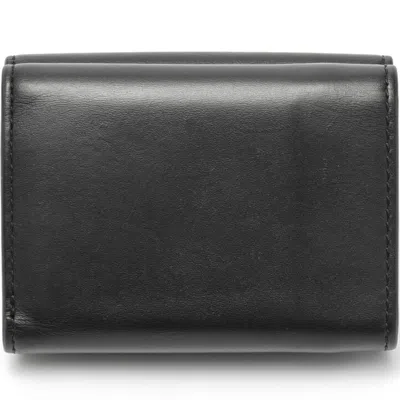 Pre-owned Fendi Black Leather Wallet (tri-fold) ()
