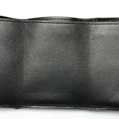 Pre-owned Fendi Black Leather Wallet (tri-fold) ()