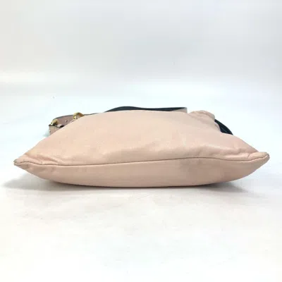 Pre-owned Fendi Black Pink Leather Pochette Pouch Shoulder Bag () In Multi