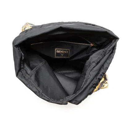 Pre-owned Fendi Black Yellow Nylon Backpack () In Multi