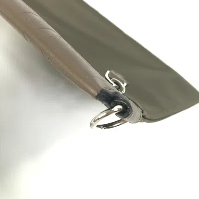 Pre-owned Fendi Brown Khaki Leather Nylon Clutch Bag Pouch () In Multi