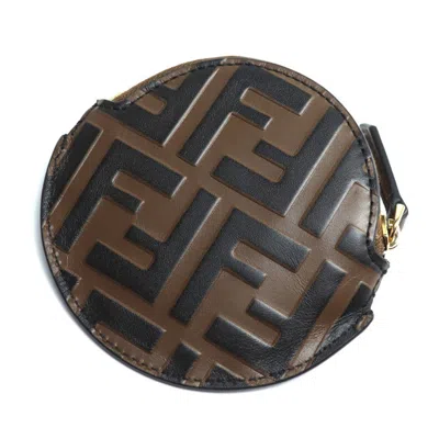 Pre-owned Fendi Brown Leather Coin Purse/coin Case ()