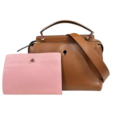 Pre-owned Fendi Dotcom Brown Leather Shoulder Bag ()