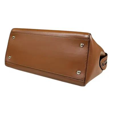 Pre-owned Fendi Dotcom Brown Leather Shoulder Bag ()