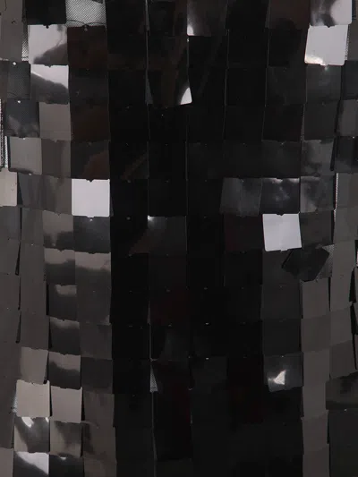 Maria Calderara Corazza Macro Square Sequins On Tulle Dress In Gold