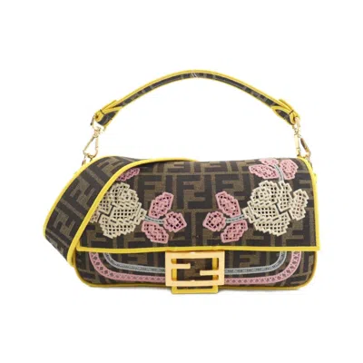Pre-owned Fendi Gold Canvas Shoulder Bag ()