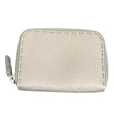 Pre-owned Fendi Gray Leather Coin Purse/coin Case ()