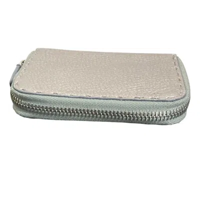 Pre-owned Fendi Gray Leather Coin Purse/coin Case ()