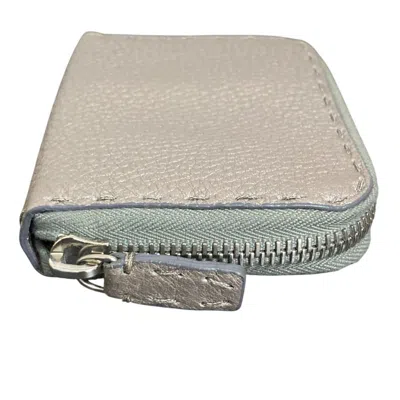 Pre-owned Fendi Gray Leather Coin Purse/coin Case ()