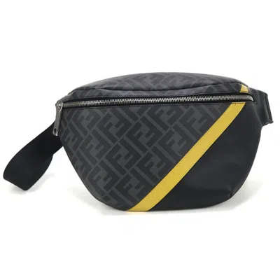 Pre-owned Fendi Gray Pvc Leather Fanny Pack Sling Bag ()