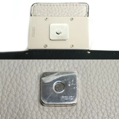 Pre-owned Fendi Grayish Leather Shoulder Bag ()