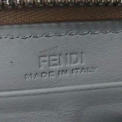 Pre-owned Fendi Light Blue Multi-color Pink Leather Coin Purse/coin Case ()