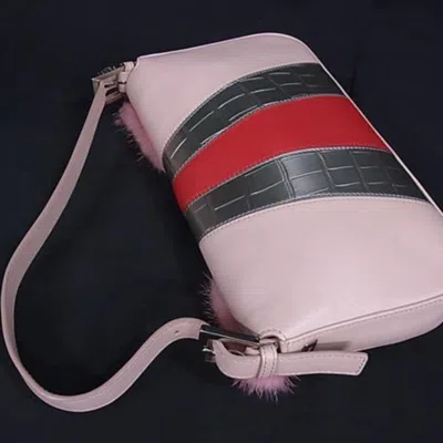 Pre-owned Fendi Multi-color Pink Leather Fur Handbag Shoulder Bag ()