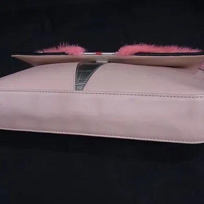 Pre-owned Fendi Multi-color Pink Leather Fur Handbag Shoulder Bag ()