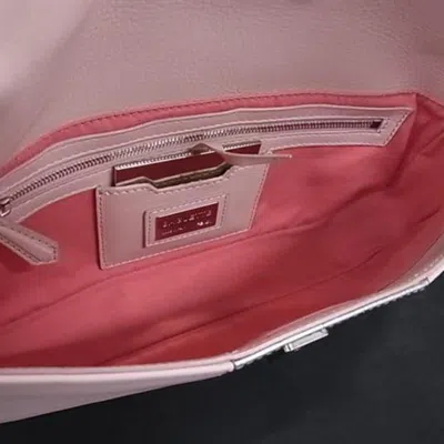 Pre-owned Fendi Multi-color Pink Leather Fur Handbag Shoulder Bag ()