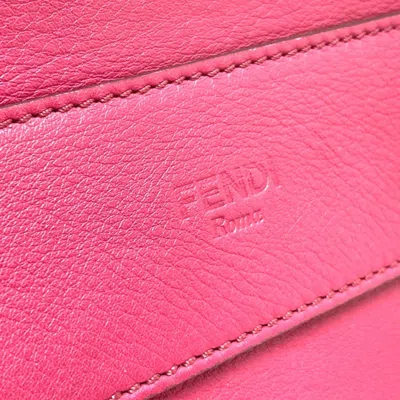 Pre-owned Fendi Pequin Brown Purple Leather Canvas Boston Bag Handbag () In Multi