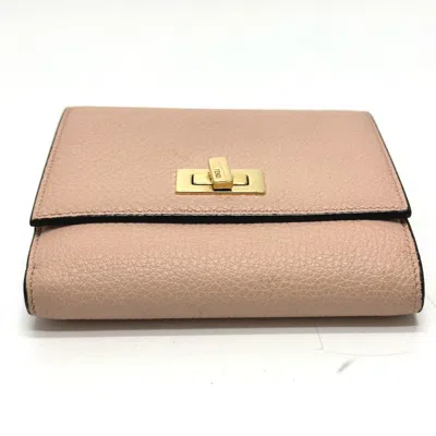 Pre-owned Fendi Pink Leather Wallet (bi-fold) ()