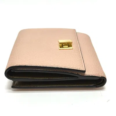 Pre-owned Fendi Pink Leather Wallet (bi-fold) ()