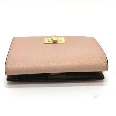 Pre-owned Fendi Pink Leather Wallet (bi-fold) ()