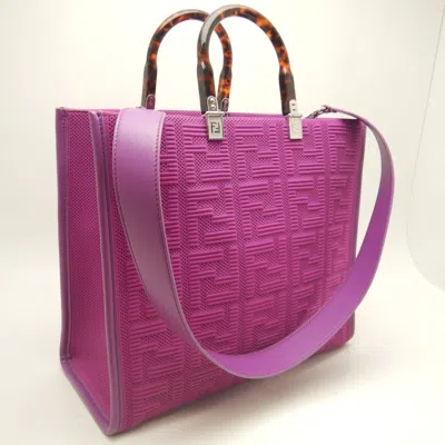 Pre-owned Fendi Purple Canvas Handbag Tote Bag ()