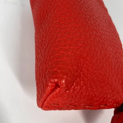 Pre-owned Fendi Red Color Leather Coin Purse/coin Case ()