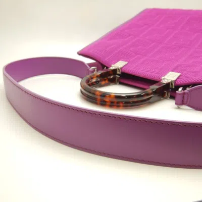 Pre-owned Fendi Purple Canvas Handbag Tote Bag ()