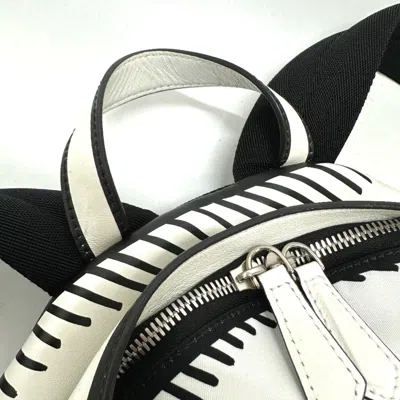 Pre-owned Fendi White Canvas Leather Backpack ()