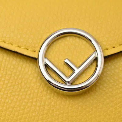 Pre-owned Fendi Yellow Leather Wallet (tri-fold) ()