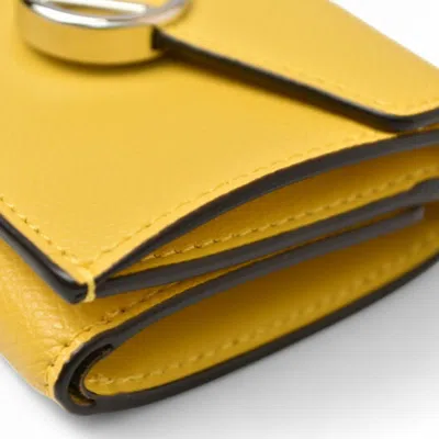 Pre-owned Fendi Yellow Leather Wallet (tri-fold) ()