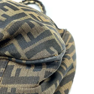 Pre-owned Fendi Zucca Black Brown Zucca Canvas Leather Tote Bag () In Multi