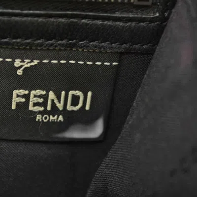 Pre-owned Fendi Zucca Black Leather Long Wallet (bi-fold) ()