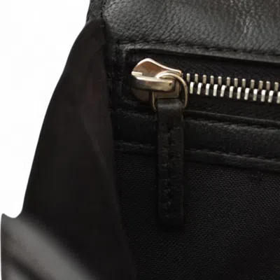 Pre-owned Fendi Zucca Black Leather Long Wallet (bi-fold) ()