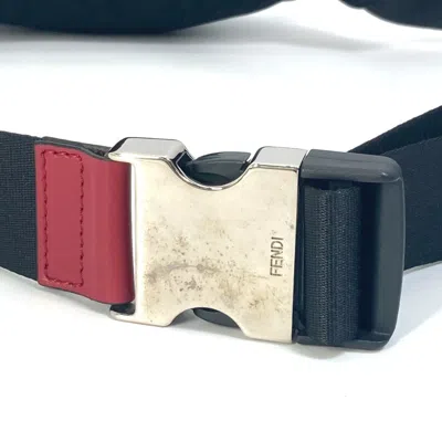 Pre-owned Fendi Zucca Black Red Color Zucca Leather Shoulder Bag Sling Bag () In Multi