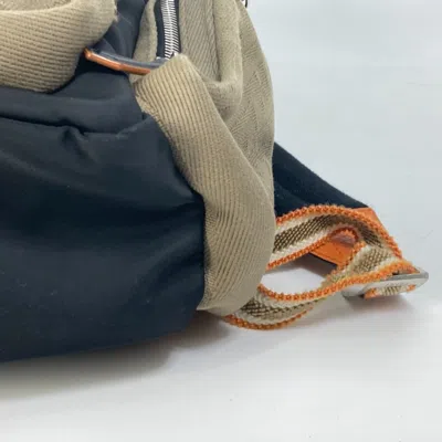 Pre-owned Fendi Zucca Black Khaki Orange Nylon Canvas Backpack ()