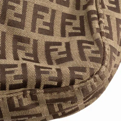 Pre-owned Fendi Zucca Brown Canvas Leather Shoulder Bag ()