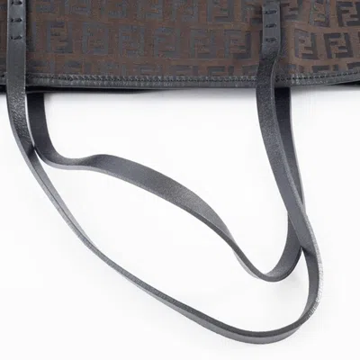 Pre-owned Fendi Zucca Brown Canvas Leather Tote Bag ()