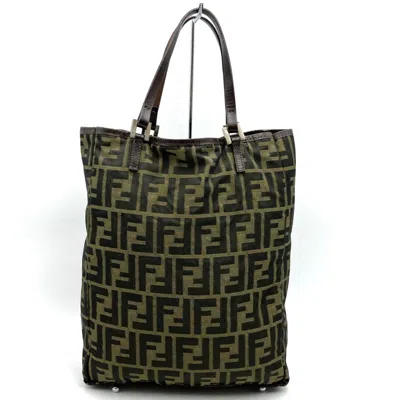 Pre-owned Fendi Zucca Brown Nylon Canvas Tote Bag ()