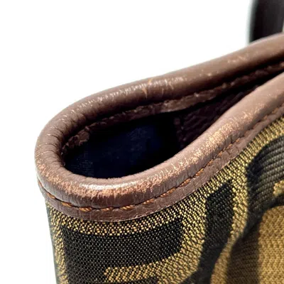Pre-owned Fendi Zucca Brown Zucca Leather Canvas Shoulder Bag Tote Bag ()