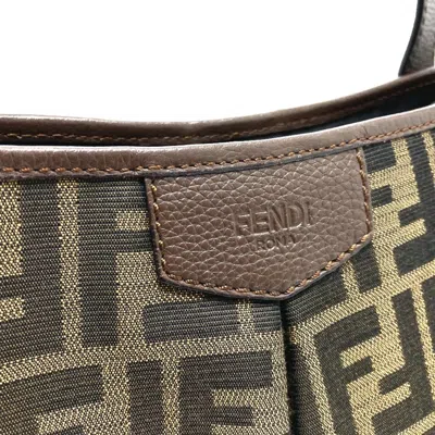 Pre-owned Fendi Zucca Brown Zucca Leather Canvas Shoulder Bag Tote Bag ()