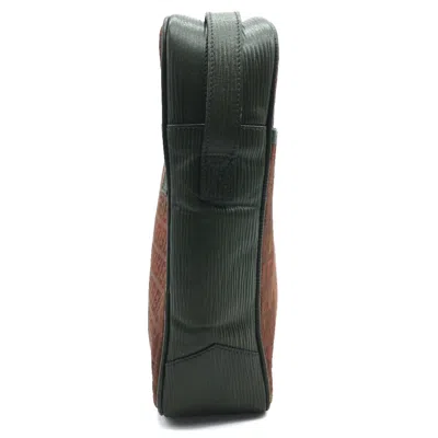 Pre-owned Fendi Zucchino Brown Khaki Zucchino Pochette Shoulder Bag () In Multi