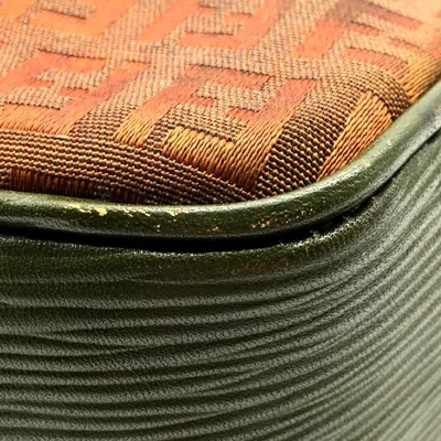 Pre-owned Fendi Zucchino Brown Khaki Zucchino Pochette Shoulder Bag () In Multi