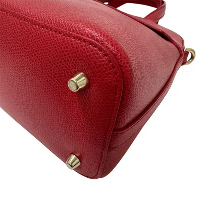 Pre-owned Furla Red Color Leather Handbag Shoulder Bag ()