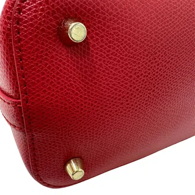 Pre-owned Furla Red Color Leather Handbag Shoulder Bag ()
