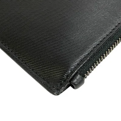 Pre-owned Givenchy Black White Leather Canvas Clutch Bag Pouch () In Multi