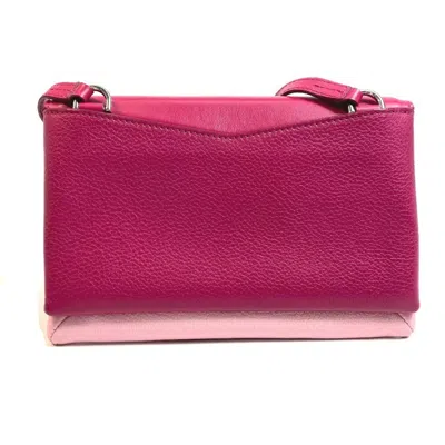 Pre-owned Givenchy Pink White Leather Pochette Shoulder Bag () In Multi
