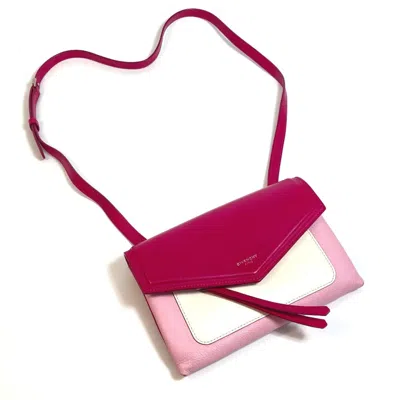 Pre-owned Givenchy Pink White Leather Pochette Shoulder Bag () In Multi