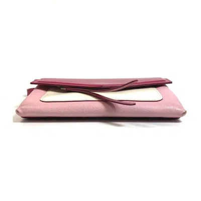 Pre-owned Givenchy Pink White Leather Pochette Shoulder Bag () In Multi